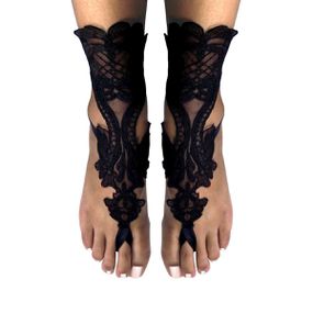 *Sapatilha Romana Rendada (DM5003) - Preto - Linda Sex Produtos Eróticos BH, Lingerie sensuais, sex shop.