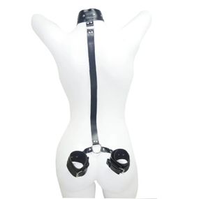 Coleira Com Algemas GS Acessórios (GS1042) - Preto - Linda Sex Produtos Eróticos BH, Lingerie sensuais, sex shop.