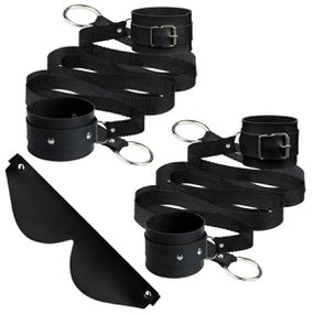 Kit Bondage Em Courvin La Pimienta (L170) - Preto - Linda Sex Produtos Eróticos BH, Lingerie sensuais, sex shop.