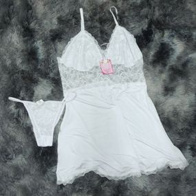 *Camisola Jamile Plus Size (LK572P) - Branco - Linda Sex Produtos Eróticos BH, Lingerie sensuais, sex shop.