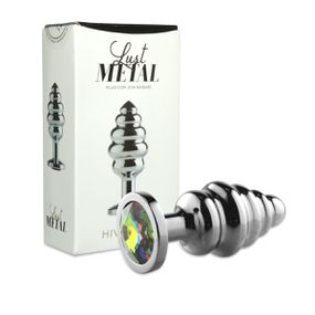 *Plug Metálico Escalonado Com Pedra Hive (LM04) - Cromado - Linda Sex Produtos Eróticos BH, Lingerie sensuais, sex shop.
