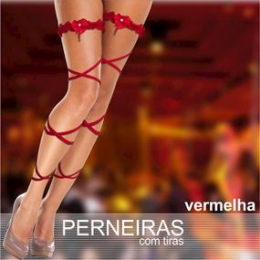*Perneira Com 2 Tiras (PS1007) - Vermelho - Linda Sex Produtos Eróticos BH, Lingerie sensuais, sex shop.