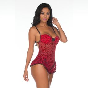 *Body Mel (PS8067) - Verm. Bolinha Preta - Linda Sex Produtos Eróticos BH, Lingerie sensuais, sex shop.