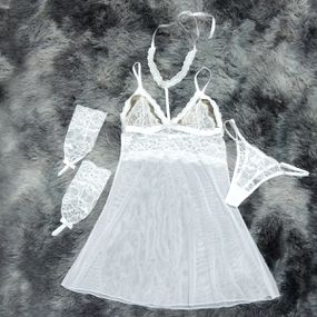 *Camisola em Tule Segredo da Paixão (SP613) - Branco - Linda Sex Produtos Eróticos BH, Lingerie sensuais, sex shop.
