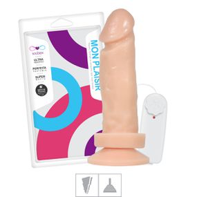 Prótese 15x14cm Com Vibro e Ventosa (SSV011V-ST403) - Bege - Linda Sex Produtos Eróticos BH, Lingerie sensuais, sex shop.