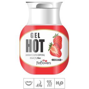 Gel Comestível Hot Flowers Hot 35ml (ST571) - Morango - Linda Sex Produtos Eróticos BH, Lingerie sensuais, sex shop.