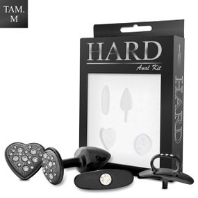 Kit Plug Cravejado Com Base Removivel M (HA132-ST618) - Pret - Linda Sex Produtos Eróticos BH, Lingerie sensuais, sex shop.
