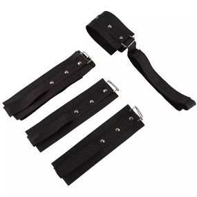 Kit Bondagem 4 Amarra em Couro Sintético (KB4C) - Preto - Linda Sex Produtos Eróticos BH, Lingerie sensuais, sex shop.