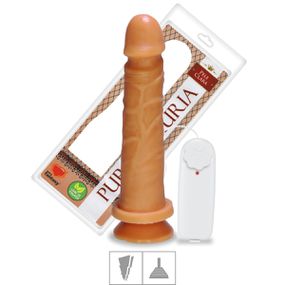 Prótese 18x14cm Com Vibro e Ventosa (PV022) - Bege - Linda Sex Produtos Eróticos BH, Lingerie sensuais, sex shop.