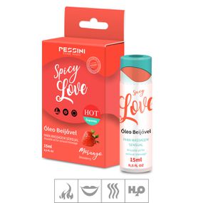 *Gel Beijável Spicy Love Hot 15ml (ST490) - Morango - Linda Sex Produtos Eróticos BH, Lingerie sensuais, sex shop.