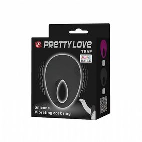 *Anel Peniano Com Vibro Pretty Love Trap SI (1200) - Preto - lojasacaso.com.br