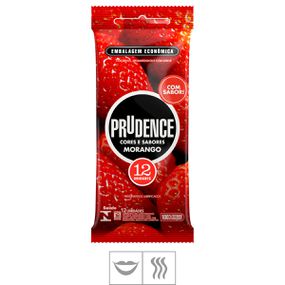 *Preservativo Prudence Morango 12un (15000) - Padrão - lojasacaso.com.br