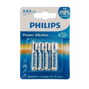 Pilha Palito AAA Alcalina 4un Philips (17870) - Padrão - lojasacaso.com.br Lingerie Sensual e Sex Shop