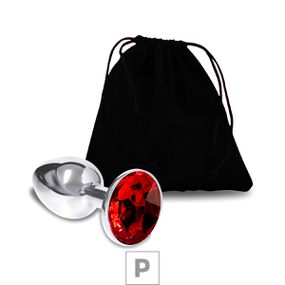 Plug de Metal P Cromado Com Strass 6cm SI (5845) - Pedra Ver... - lojasacaso.com.br Lingerie Sensual e Sex Shop