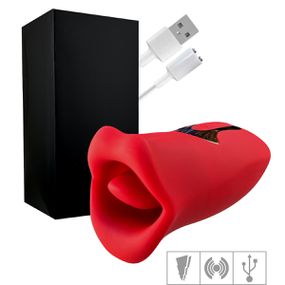 Vibrador Recarregável Formato de Boca SI (7924) - Vermelho - lojasacaso.com.br