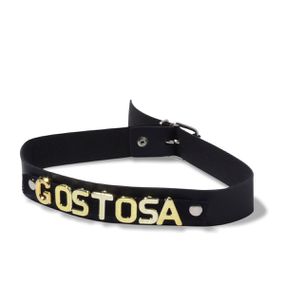 Coleira Personalizada (CPG05-ST829) - Gostosa - lojasacaso.com.br