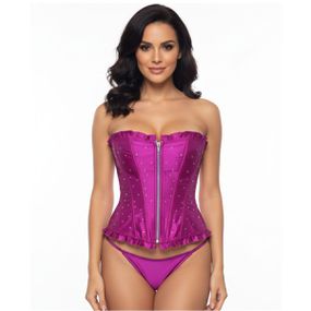 *Corselet Tomara Que Caia C/ Ziper Frontal - (CS004) - Rosa - lojasacaso.com.br Lingerie Sensual e Sex Shop