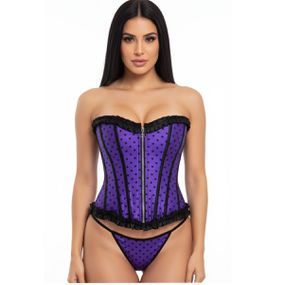 Corselet Tomara Que Caia C/ Ziper Frontal (CS016) - Roxo com... - lojasacaso.com.br Lingerie Sensual e Sex Shop