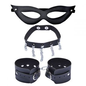*Kit Dominatrixxx Prisioneira Com Máscara (DX513) - Preto - lojasacaso.com.br Lingerie Sensual e Sex Shop