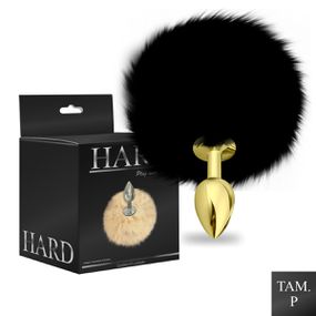 Plug de Metal PomPom Escuro Hard (HA115-ST607) - Dourado - lojasacaso.com.br Lingerie Sensual e Sex Shop