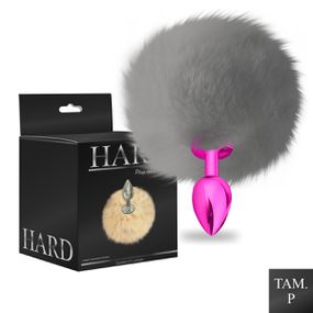 Plug Metálico PomPom Médio Hard (HA115) - Rosa - lojasacaso.com.br