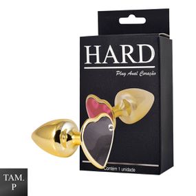 Plug de Metal Dourado Com Pedra de Coração (HA161D)- - Onix - lojasacaso.com.br Lingerie Sensual e Sex Shop