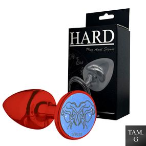 Plug Metálico G Signos Gêmeos (HA164GE) - Vermelho - lojasacaso.com.br Lingerie Sensual e Sex Shop