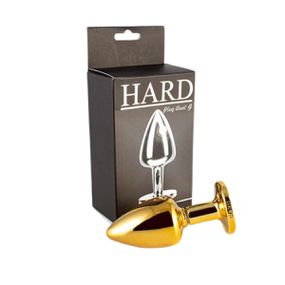 Plug de Metal G Com Pedra Variadas Hard (HA171) - Dourado - lojasacaso.com.br Lingerie Sensual e Sex Shop
