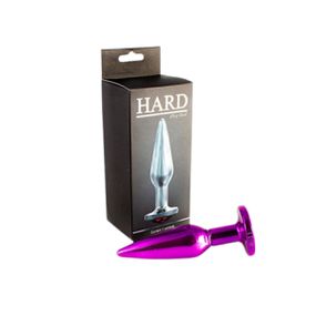Plug de Metal Slim Com Pedras Variadas (HA172) - Lilás - lojasacaso.com.br Lingerie Sensual e Sex Shop