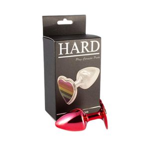Plug Metálico Pride Coração (HA181) - Vermelho - lojasacaso.com.br Lingerie Sensual e Sex Shop