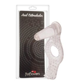 Anel Estimulador Com Plug Anal (HZ598T) - Translúcido - lojasacaso.com.br Lingerie Sensual e Sex Shop