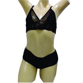 Conjunto Angélica (ID1079) - Preto - lojasacaso.com.br Lingerie Sensual e Sex Shop
