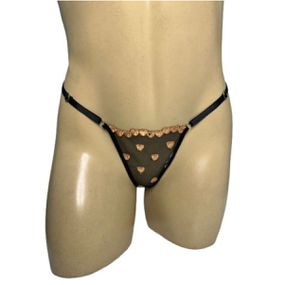 Calcinha Secreta -(ID1122) - Preto c/ Bege - lojasacaso.com.br Lingerie Sensual e Sex Shop