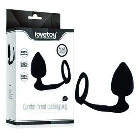 Anel Peniano Com Plug (PL031) - Preto - lojasacaso.com.br Lingerie Sensual e Sex Shop