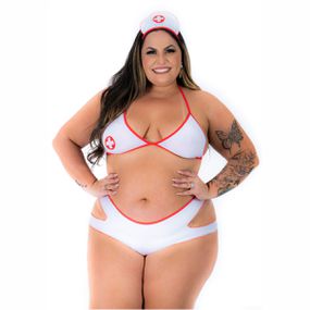 Fantasia Mini Médica Hot Plus Size (PS2120) - Padrão - lojasacaso.com.br