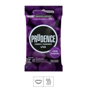 Preservativo Prudence Cores e Sabores 3un (ST128) - Uva - lojasacaso.com.br