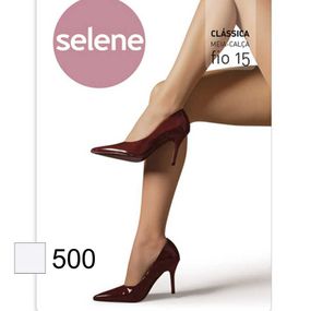 *Meia Calça Clássica Selene Fio 15 (ST371) - Branco - lojasacaso.com.br Lingerie Sensual e Sex Shop