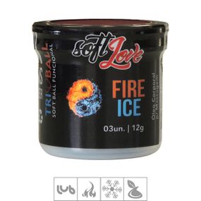 **Bolinha Funcional Tri Ball 3un (ST376) - Fire e Ice - lojasacaso.com.br