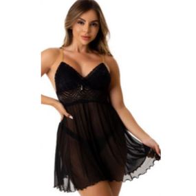 Camisola Paris Íntima Delas (ID1077) - Preto - lojasacaso.com.br Lingerie Sensual e Sex Shop