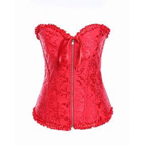 *Corselet Com Zíper Frontal SI (SY8009-SY8010) - Vermelho - lojasacaso.com.br