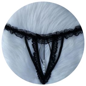 *Calcinha Fio Dental Com Pérola 50 Tons (TO005) - Preto - lojasacaso.com.br Lingerie Sensual e Sex Shop