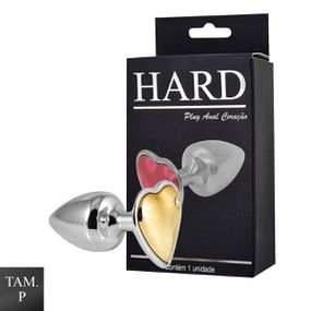 Plug de Metal Cromado Com Pedra de Coração (HA161C)- - Doura... - lojasacaso.com.br Lingerie Sensual e Sex Shop