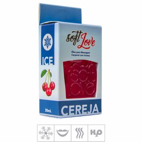 **Gel Comestível Soft Love Ice 30ml (ST117) - Cereja - lojasacaso.com.br