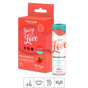 *Gel Beijável Spicy Love Hot 15ml (ST490) - Morango - lojasacaso.com.br
