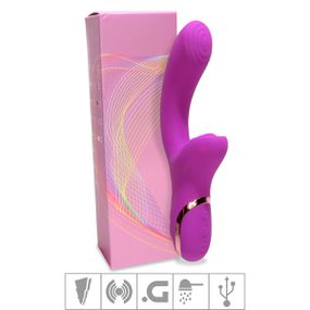 Vibrador Recarregável Com Estimulador (XC66) - Roxo - lojasacaso.com.br