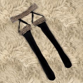 *Meia 7/8 Rendada Cinta Liga Moze SI (3615) - Onça com Preto - lojaSeduzir.com.br Sex Shop e Lingerie Sensual em BH