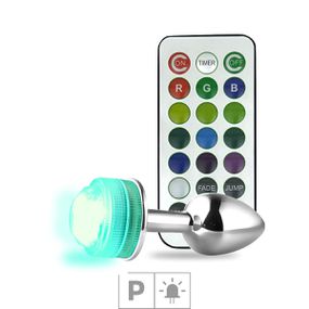 Plug Metálico P Com Led e Controle SI (7030) - Cromado - Loja Seduzir - Sex Shop e Lingerie Sensual em BH