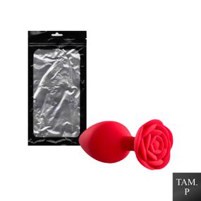 Plug Silicone P Base Formato de Rosa SI (7908) - Vermelho - Loja Seduzir - Sex Shop e Lingerie Sensual em BH