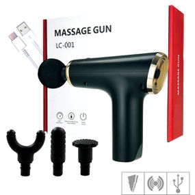 Vibrador Recarregável Massage Gun SI (7930) - Preto - Loja Seduzir - Sex Shop e Lingerie Sensual em BH