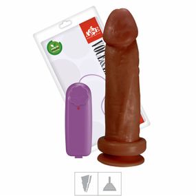 Prótese 18x16cm Com Vibro e Ventosa (ADAO36) - Marrom - Loja Seduzir - Sex Shop e Lingerie Sensual em BH